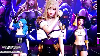 [MMD] GFRIEND - Glass Bead Ahri Akali Seraphine Kaisa Gwen Hot Kpop Dance 4K 60FPS