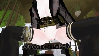 White Hair Strapped Hentai Babe Robe Doms and Steps on you Thigh High Strips down POV Lap Dance