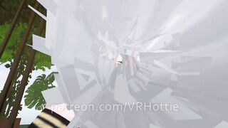 White Hair Strapped Hentai Babe Robe Doms and Steps on you Thigh High Strips down POV Lap Dance