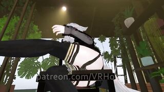 White Hair Strapped Hentai Babe Robe Doms and Steps on you Thigh High Strips down POV Lap Dance
