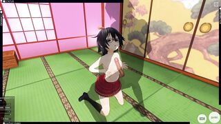 3D HENTAI Schoolgirl Jerks you off with her Breasts, Cum on Face, AHEGAO
