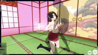 3D HENTAI Schoolgirl Jerks you off with her Breasts, Cum on Face, AHEGAO