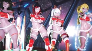 Mmd R18 Spongebob Square Pants Joint the Party with -ruby Weiss Blake Yang Pyrrha