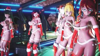 Mmd R18 Spongebob Square Pants Joint the Party with -ruby Weiss Blake Yang Pyrrha