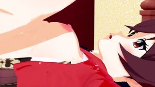 Amber Genshin Impact 3D HENTAI 4/9