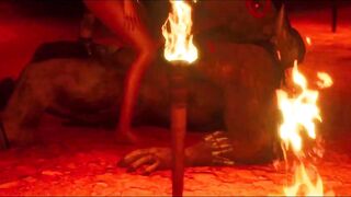 3D Demonic Minotaur Cumshots on Tribal Womans Face