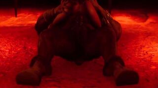 3D Demonic Minotaur Cumshots on Tribal Womans Face