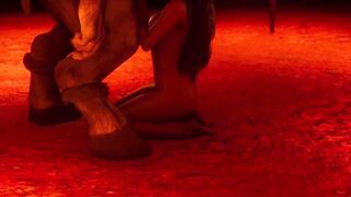 3D Demonic Minotaur Cumshots on Tribal Womans Face