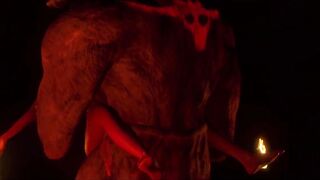 3D Demonic Minotaur Cumshots on Tribal Womans Face