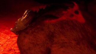 3D Demonic Minotaur Cumshots on Tribal Womans Face