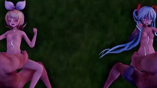 Hatsune Miku hypnotized Rin into an obedient slut