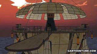 Two tasty 3D cartoon lesbians licking each other