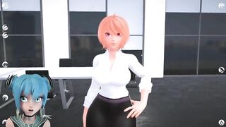 Stepsister Works in the Office [office Sharing Game] Touched her Tits P1