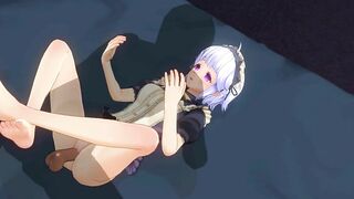 3D HENTAI the Maid came at Night for your Sperm