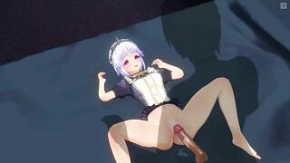 3D HENTAI the Maid came at Night for your Sperm