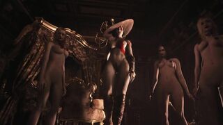 Resident Evil 8 - Nude Lady Dimitrescu & Daughters Resident Evil Village: Kratos Cosplay