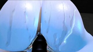 Futanari Allison Riding a Black Dildo at the BASEMENT (Allison MODEL)