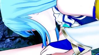 Aqua Konasuba BLOWJOB and DOGGY in Cave (3d Hentai)