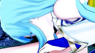 Aqua Konasuba BLOWJOB and DOGGY in Cave (3d Hentai)