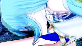 Aqua Konasuba BLOWJOB and DOGGY in Cave (3d Hentai)