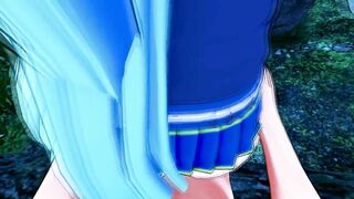 Aqua Konasuba BLOWJOB and DOGGY in Cave (3d Hentai)