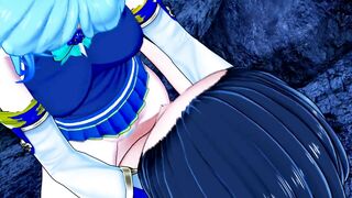 Aqua Konasuba BLOWJOB and DOGGY in Cave (3d Hentai)