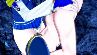 Aqua Konasuba BLOWJOB and DOGGY in Cave (3d Hentai)