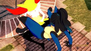 Pokemon Yuri Hentai - Braixen and Lucario make Scissors