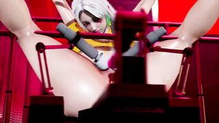3D Realistic: Horny & Shy COSPLAYER GIRL EXTREMELY Satisfied by DILDO MACHINE FUCK!!