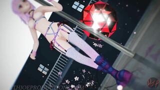MMD R18 Nude Pink Misaka and Aylin - Elect 1097