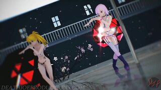 MMD R18 Nude Pink Misaka and Aylin - Elect 1097