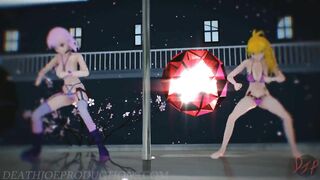 MMD R18 Nude Pink Misaka and Aylin - Elect 1097