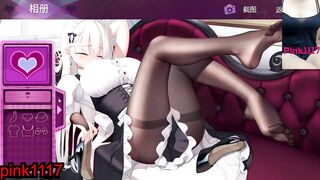 男性向 Hentai Game Cute Honey 小遊戲 黃油 試玩 01 黑色連褲襪 足交 眼鏡娘