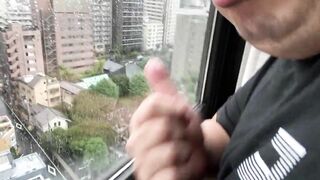 A Man Describing the View from his Hotel in Nippori.