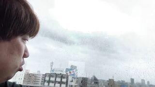 A Man Describing the View from his Hotel in Nippori.