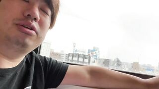 A Man Describing the View from his Hotel in Nippori.