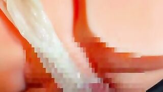 変態男子コンドーム付けてオナホ❤︎