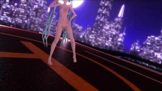 【r-18 MMD】Hatsune Miku Cat Suit Strip Dance