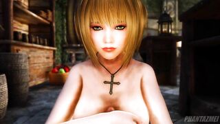 Sexy Gothic Girl from Death Note gives you the PERFECT TITJOB - Skyrim Porn POV (Misa Amane)