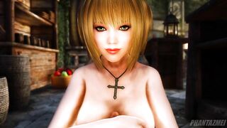 Sexy Gothic Girl from Death Note gives you the PERFECT TITJOB - Skyrim Porn POV (Misa Amane)