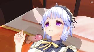 3D HENTAI Maid Sucks your Cock and Masturbates her Pussy