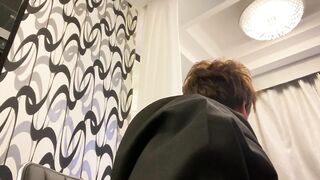 A Man in a Kimono Waiting to be Washed.