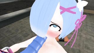 3D Hentai Anime Rem Rezero Deepthroat