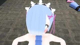 3D Hentai Anime Rem Rezero Deepthroat