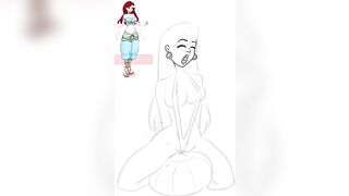 Orgasm on a Beach Ball, Cartoon Porn Speedpaint, Vertical Video