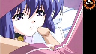 HENTAI BLOWJOB CUM SWALLOW Animated Big Tis Girl Lick Cock till Cum, Anime Female Cartoon gives Head