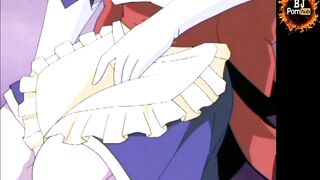 HENTAI BLOWJOB CUM SWALLOW Animated Big Tis Girl Lick Cock till Cum, Anime Female Cartoon gives Head