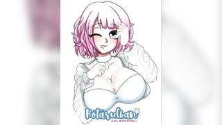 Drawing Beautiful Girl with Huge Hentai Tits by HotaruChanART