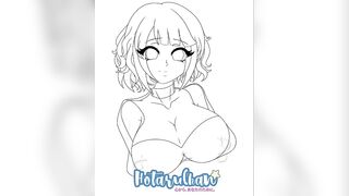Drawing Beautiful Girl with Huge Hentai Tits by HotaruChanART