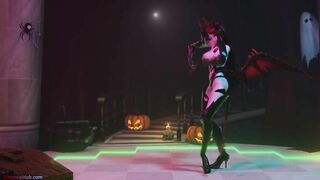 [MMD] Halloween Special! Demon Succubus Dances for you Jiggling her Big Tits (SFW Music Video)